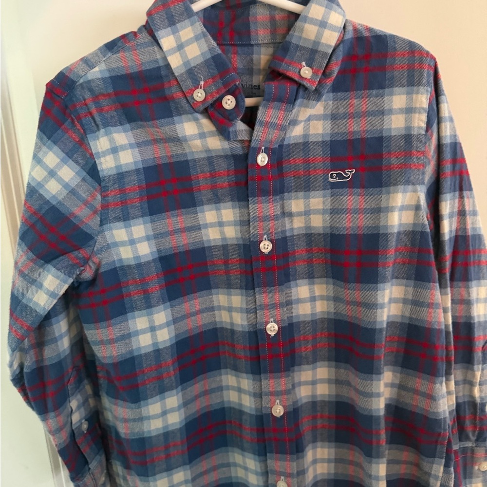 Vineyard Vines Red and Blue Plaid Shirt - flannel